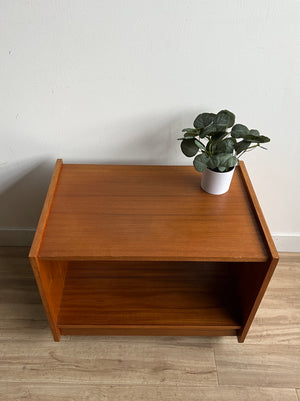 Vintage Danish Teak Record Player Stand with Record Storage