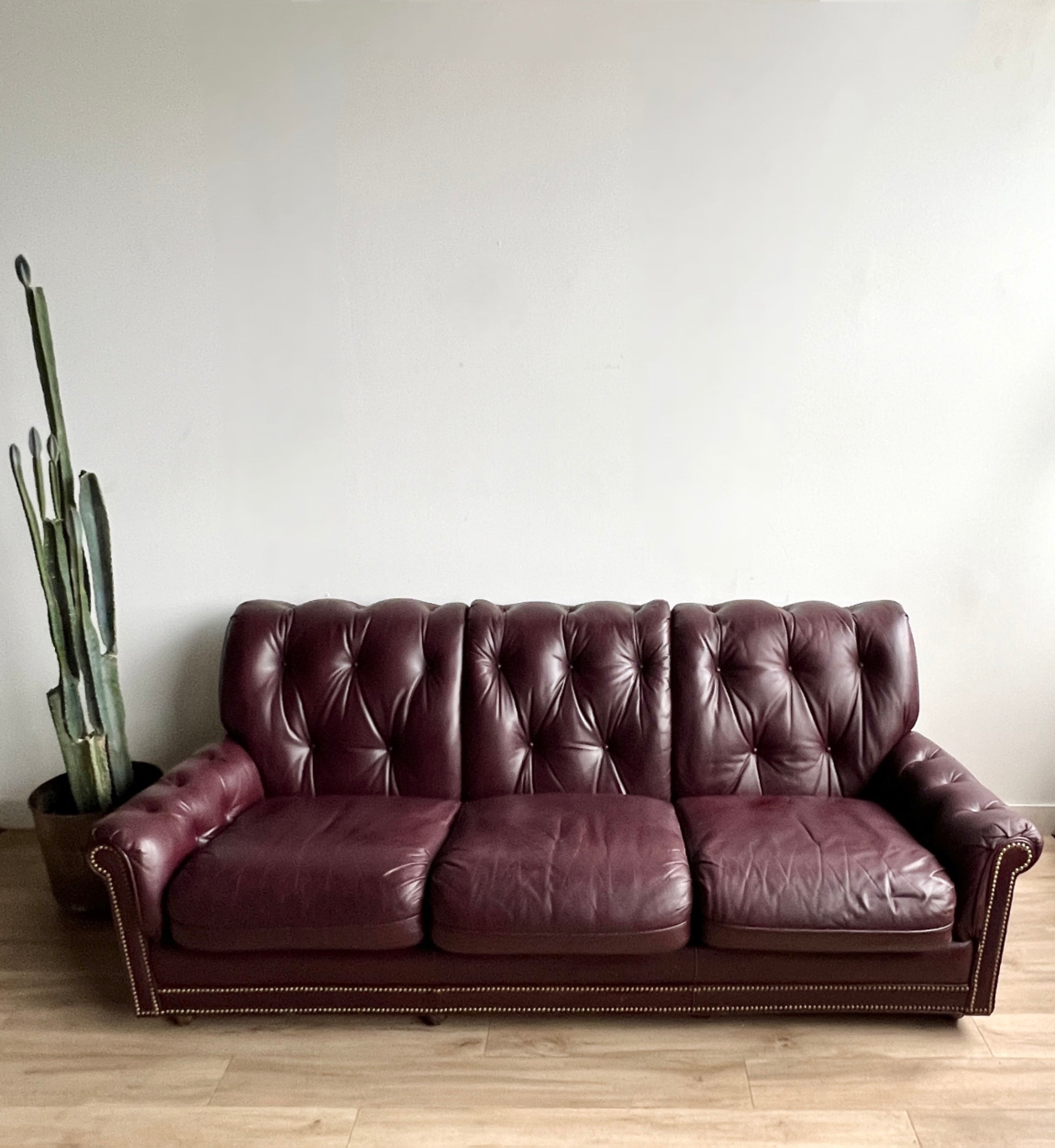 Vintage Tufted Leather Sofa
