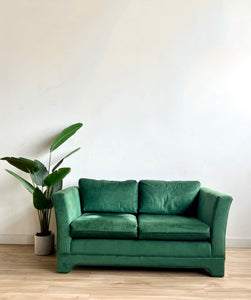 Vintage Green Velvet Sofa