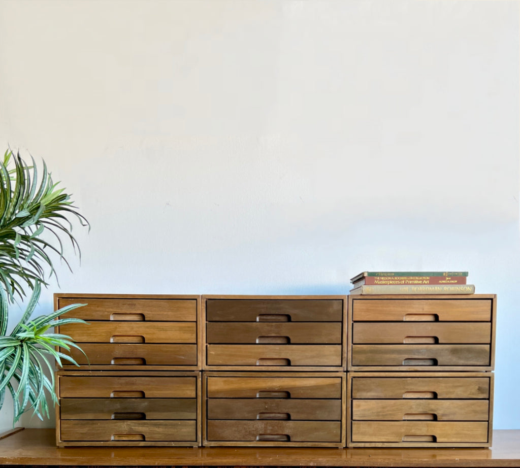 Vintage Mid Century Three Drawer Organizer