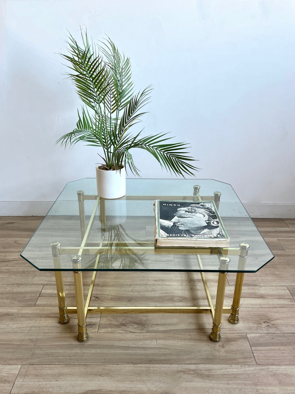Vintage Brass Finish Coffee Table
