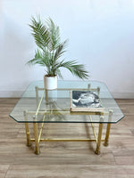 Vintage Brass Finish Coffee Table