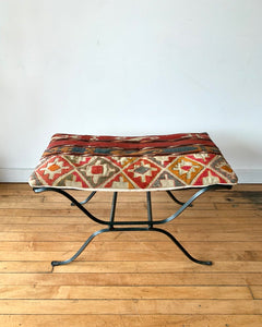 Vintage Ottoman with Vintage Flat Weave Cushion 2