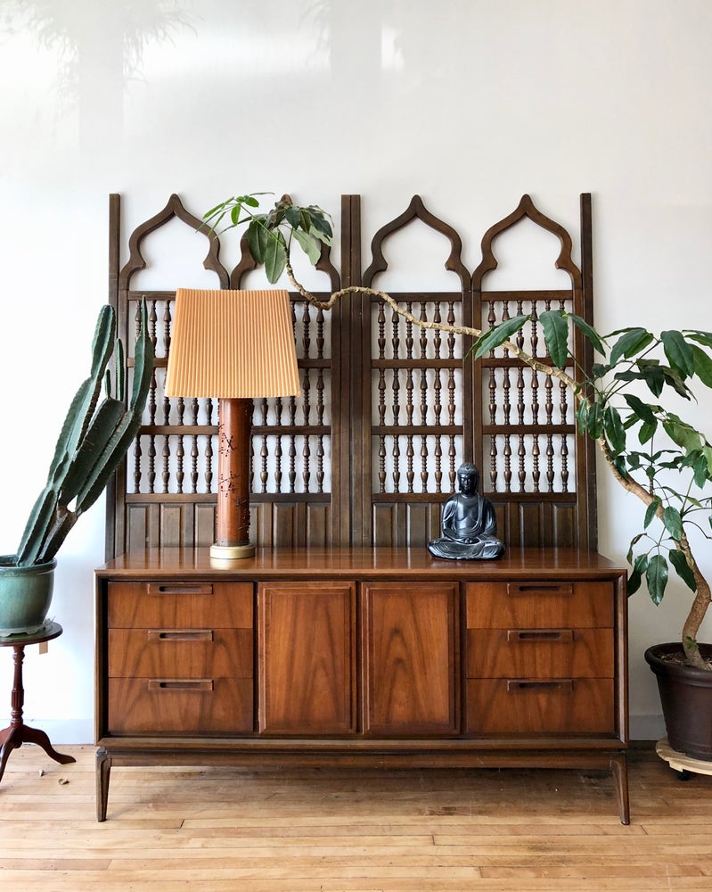 Mid-Century Wood Top Credenza