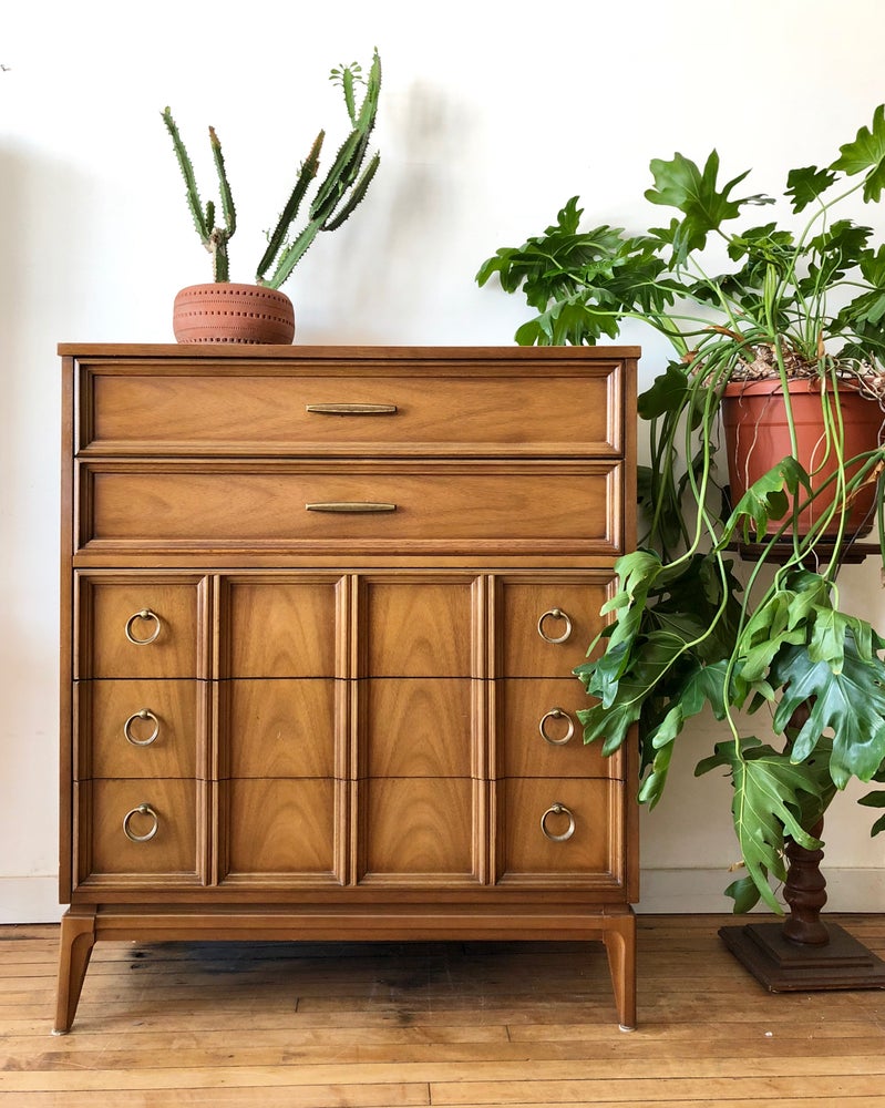 Tall Mid-Century Five Drawer Dresser