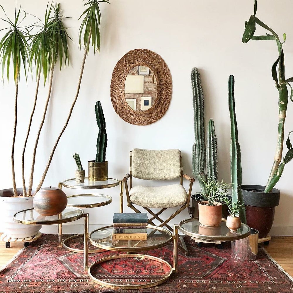 Mid-Century Glass & Brass Swivel Tables