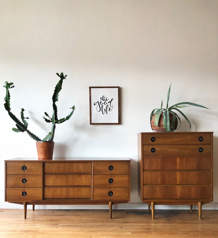 Mid-Century Dresser Set by Stanley